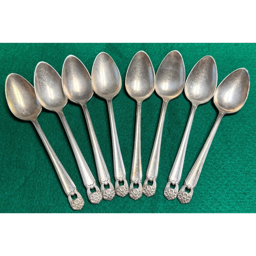 Set of 8 1847 Rogers Bros ETERNALLY YOURS Silverplate 6 1/8" Teaspoons